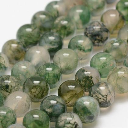 Natural Moss Agate Beads Strands UK-G-F453-4mm-1