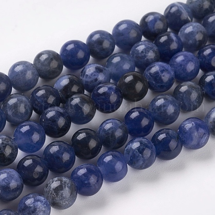 Natural Sodalite Beads Strands UK-G-E110-6mm-3-1