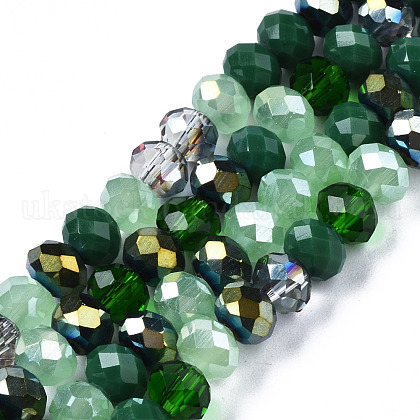 Electroplate Glass Beads Strands UK-EGLA-N002-12D-1