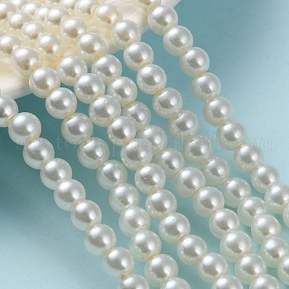 Baking Painted Pearlized Glass Pearl Round Bead Strands UK-HY-Q003-6mm-02-1