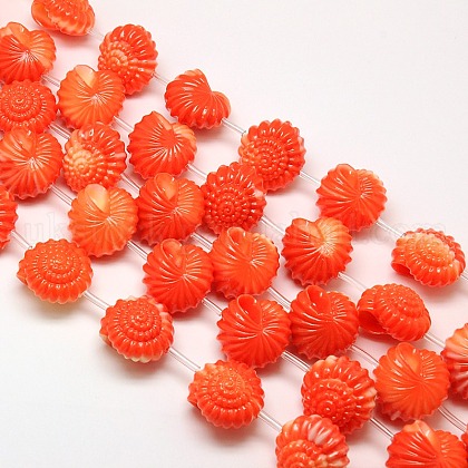 Synthetic Gemstone Coral Beads Strands UK-X-CORA-L030-02-1