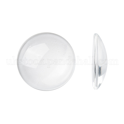 Transparent Glass Cabochons UK-GGLA-R026-25mm-1