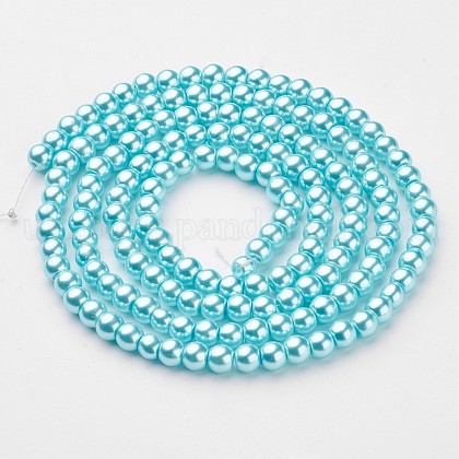 Glass Pearl Beads Strands UK-HY-6D-B12-1