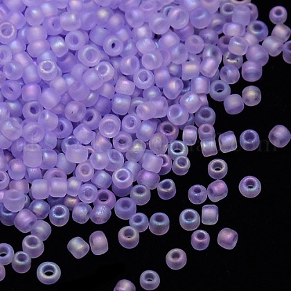 6/0 Frosted Transparent Glass Seed Beads UK-SEED-A015-6-F5163-1