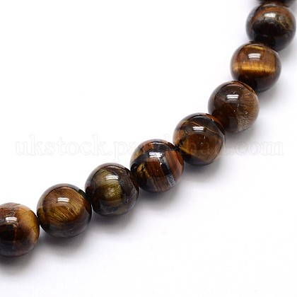 Natural Grade AB Tiger Eye Round Beads Strands UK-G-O047-02-6mm-1