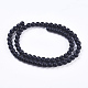 Synthetic Black Stone Beads Strands UK-G-R345-6mm-38-1-2