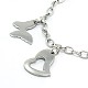 Trendy Women's 304 Stainless Steel Butterfly & Heart Charms Bracelets UK-BJEW-N220-13P-2