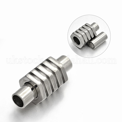 Hexagon 304 Stainless Steel Smooth Surface Magnetic Clasps UK-STAS-N065-64-1