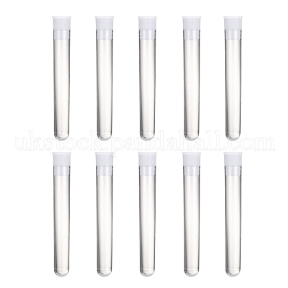 Clear Tube Plastic Bead Containers with Lid UK-C065Y-1
