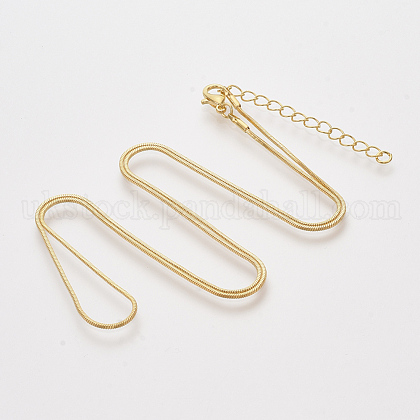 Brass Square Snake Chain Necklace Making UK-MAK-T006-10B-G-1