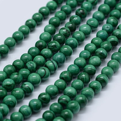 Natural Malachite Beads Strands UK-G-F571-27AB1-8mm-1