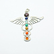 Vintage Chakra Jewelry Alloy Bezel Gemstone Big Pendants UK-G-M039-01-2