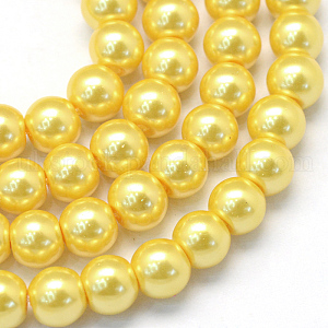 Baking Painted Pearlized Glass Pearl Round Bead Strands UK-HY-Q003-6mm-67