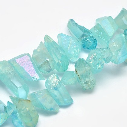 Electroplated Natural Quartz Crystal Beads Strands UK-G-UK0018-02A-1