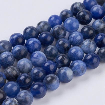 Natural Sodalite Beads Strands UK-G-G515-6mm-07-1
