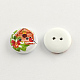 2-Hole House Printed Wooden Buttons UK-BUTT-R032-054-K-2
