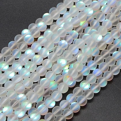 Synthetic Moonstone Beads Strands UK-G-F142-8mm-01-1