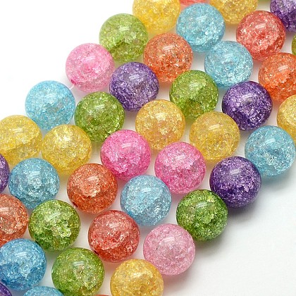 Synthetic Crackle Quartz Beads Strands UK-G-L155-8mm-01-K-1