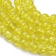 Yellow Crackle Glass Round Beads Strands UK-X-CCG-Q001-8mm-04-3