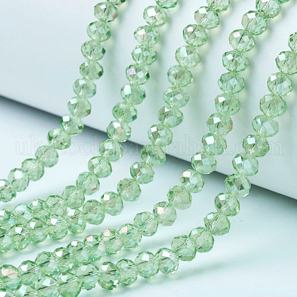 Electroplate Glass Beads Strands UK-EGLA-A034-T6mm-B17-1