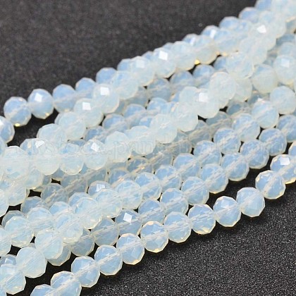 Faceted Rondelle Glass Beads Strands UK-X-GLAA-I033-6mm-28-1