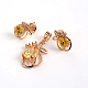 Real 18K Gold Plated Brass Micro Pave Cubic Zirconia Jewelry Sets UK-SJEW-H024-03G-K-1