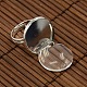 18mm Clear Domed Glass Cabochon Cover and Brass Pad Ring Bases for DIY Portrait Ring Making UK-DIY-X0130-S-3