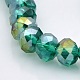 Half Rainbow Plated Faceted Rondelle Electroplate Glass Beads Strands UK-GLAA-A024D-HR04-1
