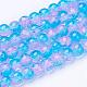 Spray Painted Crackle Glass Beads Strands UK-CCG-Q001-6mm-19-2