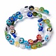 Flat Round Handmade Millefiori Glass Beads UK-LK-R004-54-3