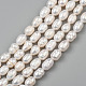 Oval Natural Cultured Freshwater Pearl Beads Strands UK-PEAR-R015-45-7