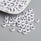 Flat Round with Letter Q Acrylic Beads UK-X-PL37C9070-Q-1