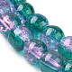 Spray Painted Crackle Glass Beads Strands UK-CCG-Q002-6mm-06-K-3