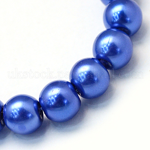 Baking Painted Pearlized Glass Pearl Round Bead Strands UK-HY-Q003-6mm-28