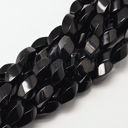 Natural Black Onyx Beads Strands UK-G-P093-08-K-1