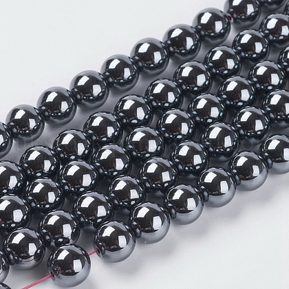 Non-Magnetic Synthetic Hematite Beads Strands UK-G-H1071-1-1
