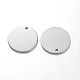 Flat Round Stainless Steel Blank Stapmping Tag Pendants UK-STAS-L166-08-2