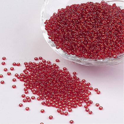12/0 Grade A Transparent Silver Lined Round Glass Seed Beads UK-X-SEED-A022-F12-67-1