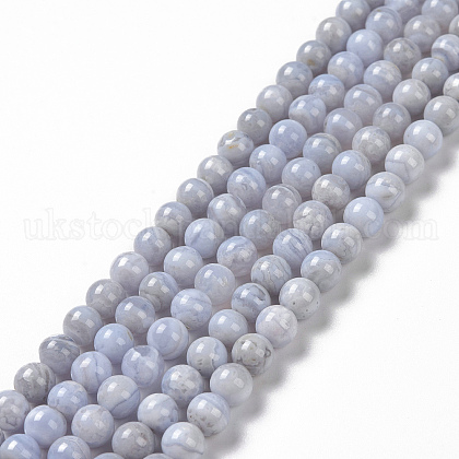 Natural Blue Lace Agate Beads Strands UK-G-P342-04-6mm-AB-1