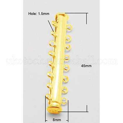 8-strands Brass Slide Lock Clasps UK-KK-H311-G-1