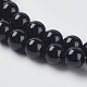 Natural Black Onyx Beads Strands UK-G-G591-6mm-06-3