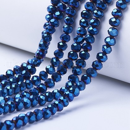Electroplate Transparent Glass Beads Strands UK-EGLA-A034-T6mm-UA02-1
