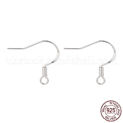 925 Sterling Silver Flat Coil Earwire UK-STER-S002-53-1