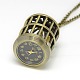 Alloy Birdcage Pendant Necklace Quartz Pocket Watch UK-WACH-N011-06-3