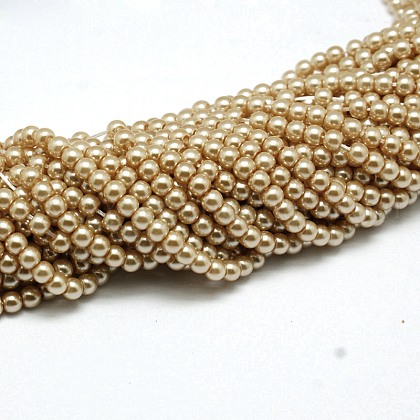 Eco-Friendly Dyed Glass Pearl Round Bead Strands UK-X-HY-A002-10mm-RB019-1