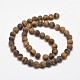 Frosted Natural Tiger Eye Round Bead Strands UK-G-E262-02-8mm-3