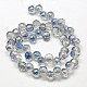 Faceted Round Half Rainbow Plated Electroplate Glass Beads Strands UK-EGLA-J129-HR01-K-2