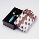 Rectangle with Checkered Pattern Cardboard Jewelry Set Boxes UK-CBOX-M001-30-K-3