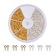 Golden and Silver Mixed Screw for Half Drilled Beads 8x4x1mm Eye Pin Eyes Bail Findings for Clay Jewelry UK-IFIN-PH0007-8mm-M-2
