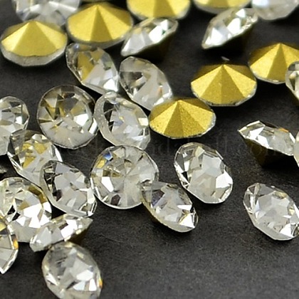 Diamond Crystal Grade A Glass Pointed Back Chaton Rhinestones UK-X-RGLA-PP26-01A-1